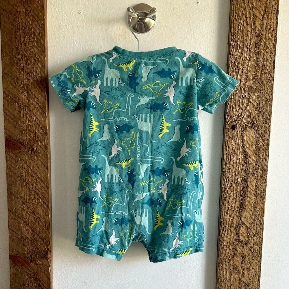 Carter’s Retro Vibrant Dinosaur Baby Boy Romper Size 12 Months EUC
